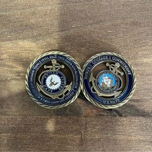 United States Navy Challenge Coin 2-Sided USN Honor, Courage, Commitment NEW